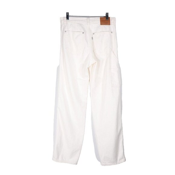 Levi's Women's US25 White Dad Utility Straight Leg Jeans 100% Cotton Cargo Denim - Picture 10 of 10